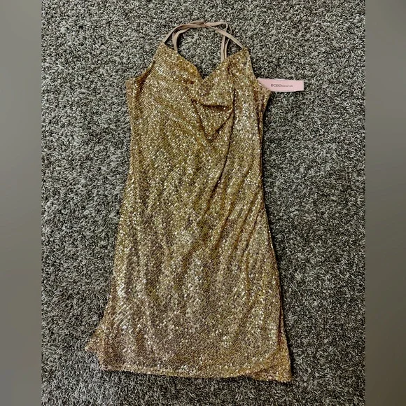 BCBGeneration gold sequin dress
